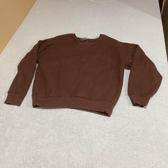 8.8 Brown crewneck sweatshirt women large. SKU590 #loungewear #cozy - Picture 2 of 5
